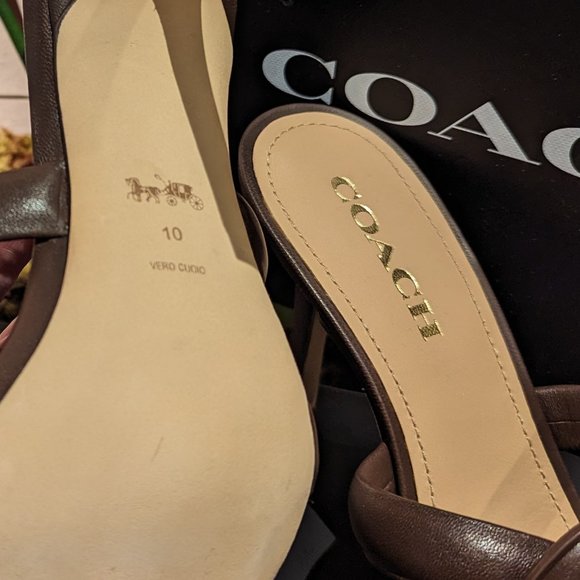 Coach Kellie Leather Sandal Size 10 New in Box - Picture 4 of 5